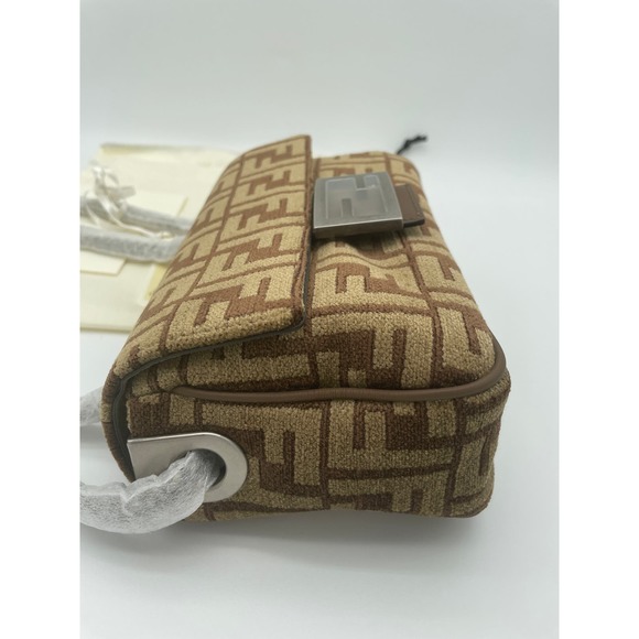 $3100 NEW Fendi Baguette Chain Midi FF jacquard logo fabric bag purse NWT - Picture 9 of 16
